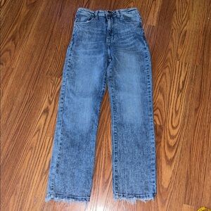 Show Me Your MuMu High Rise Straight Leg Frayed Hem Denim Jeans Size 26